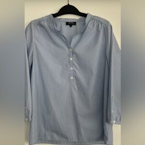 A.P.C. Light Blue Striped Button Down Shirt